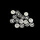 11.5mm Plastic Sewing Buttons Hole Round (Pack of 10) - Silver